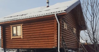 Баня из оцилиндрованного бревна под ключ в Шатуре - от 135954 рублей
